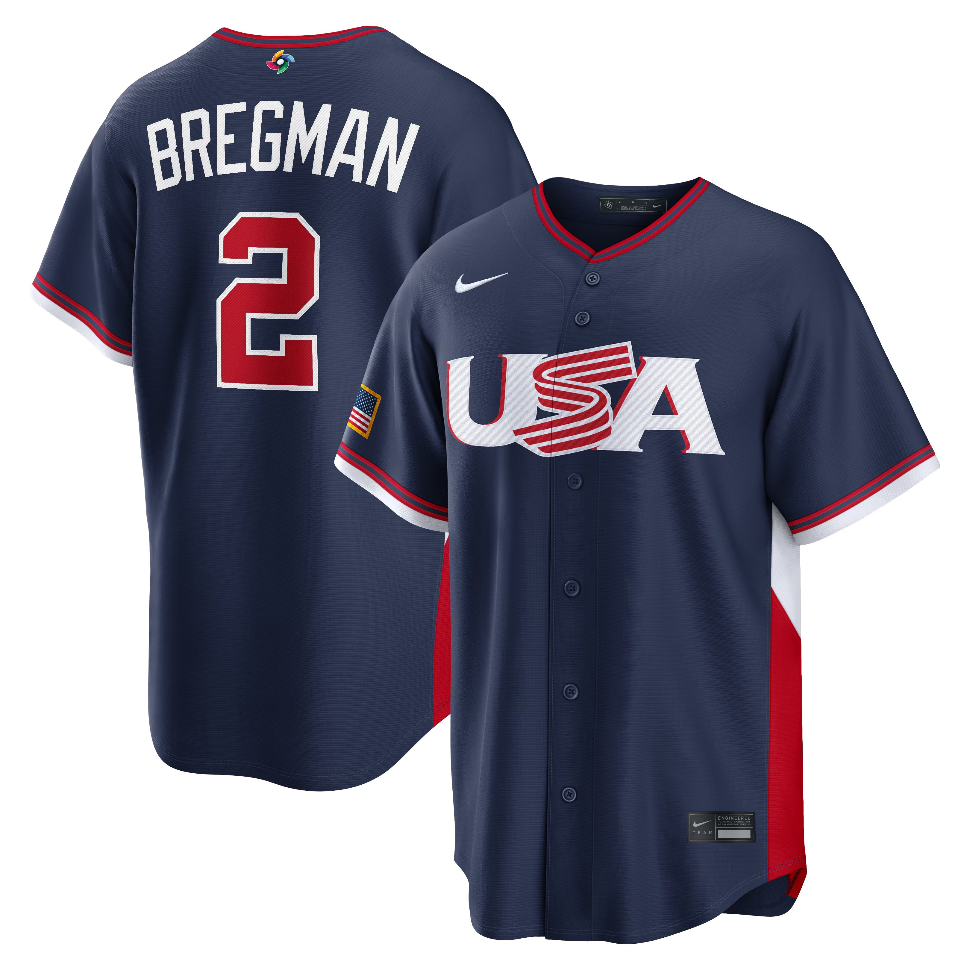 Nike USA Baseball 2026 World Baseball Classic Road Stadium Jersey – Alex Bregman – Navy - Jersey Teams World