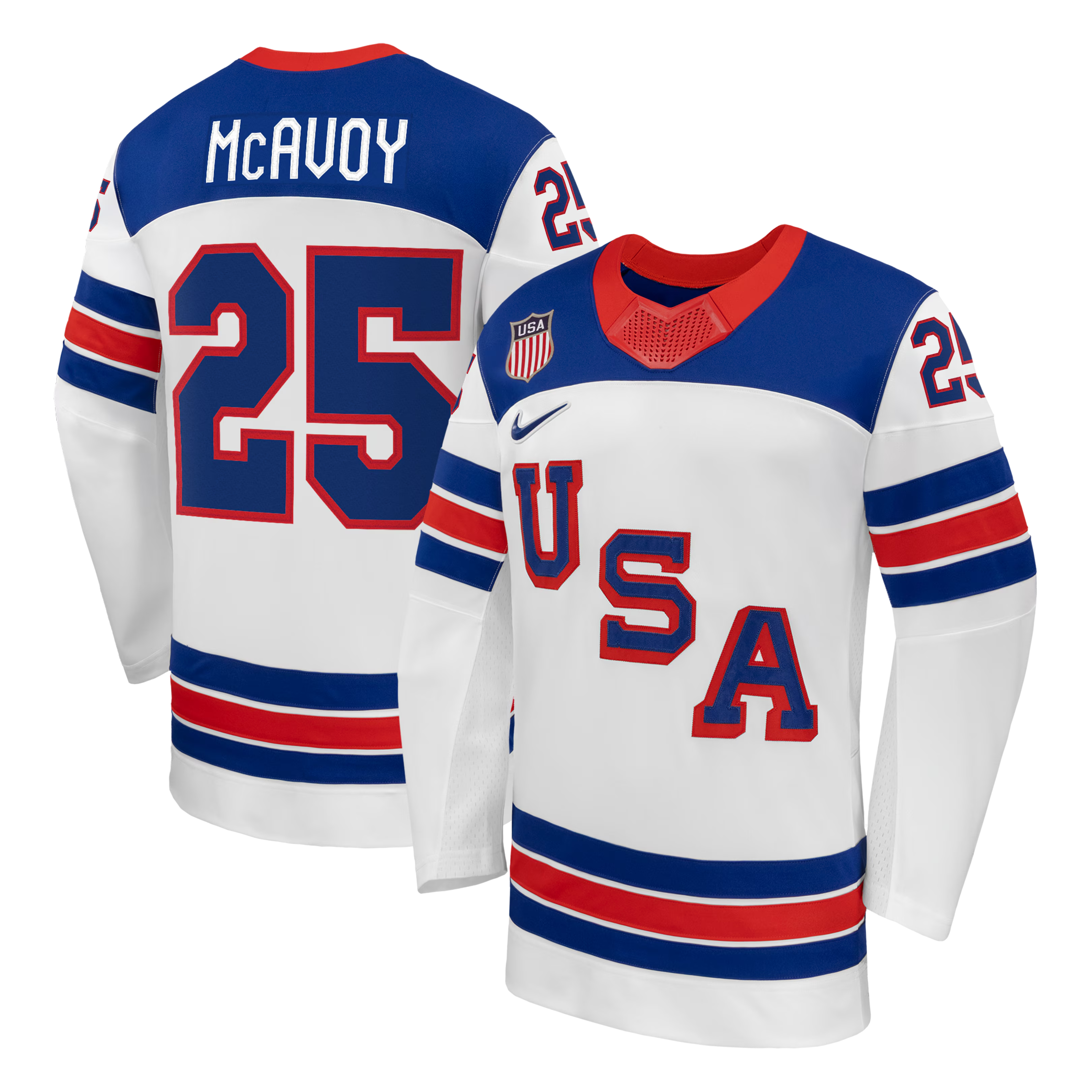 Charlie McAvoy #25 USA Hockey 2026 Away Jersey - Nike White - Jersey Teams World