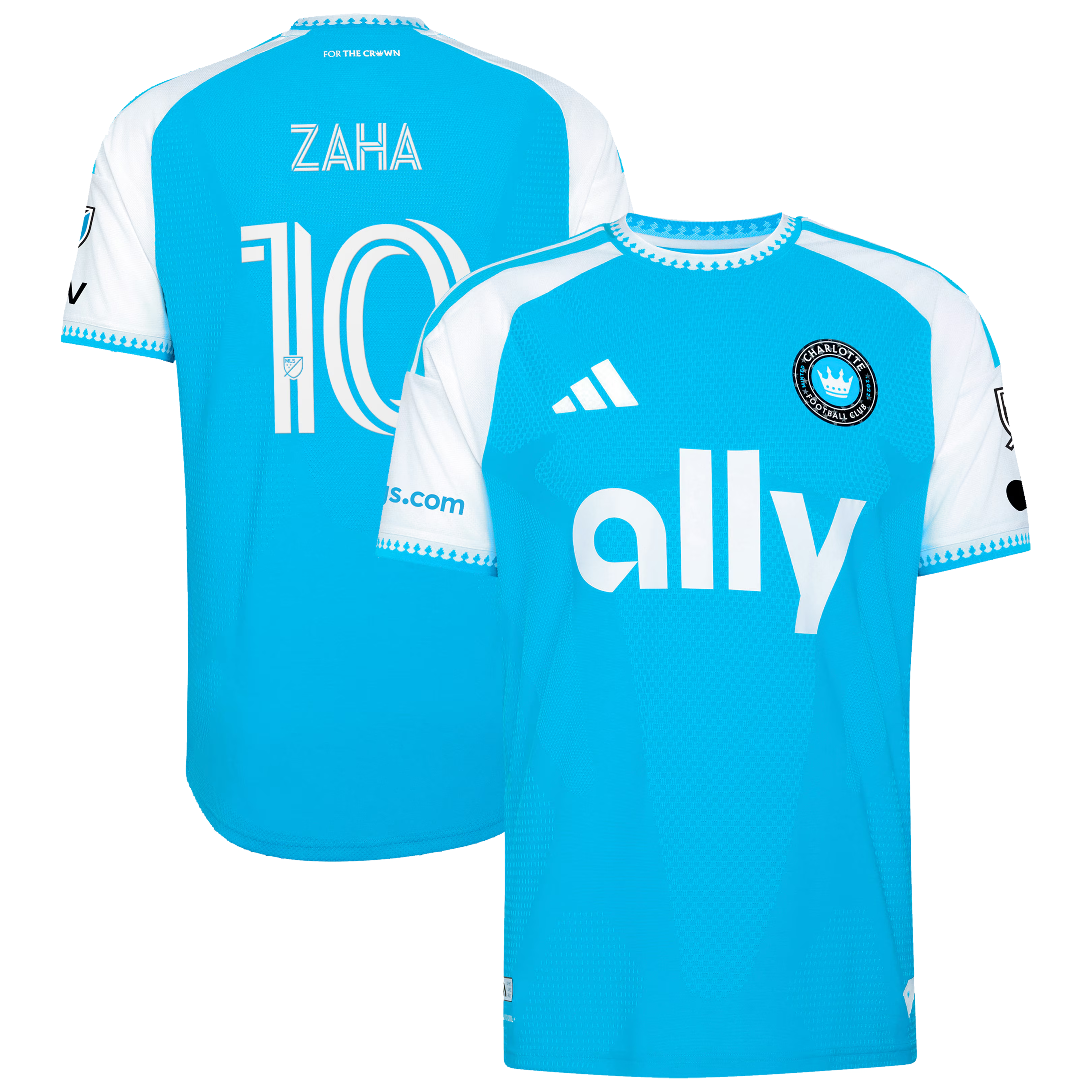 Charlotte FC // adidas Wilfried Zaha #10 Official 2026 Carolina Kit On-Field Patch Jersey – Blue - Jersey Teams World