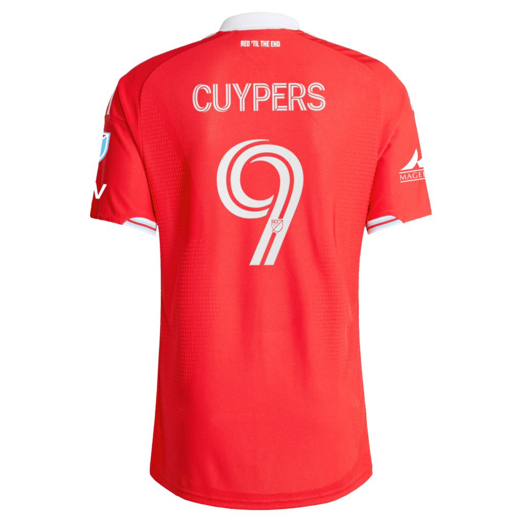 Chicago Fire // adidas Hugo Cuypers #9 Official 2026 Forever Red On-Field Patch Jersey – Red - Jersey Teams World