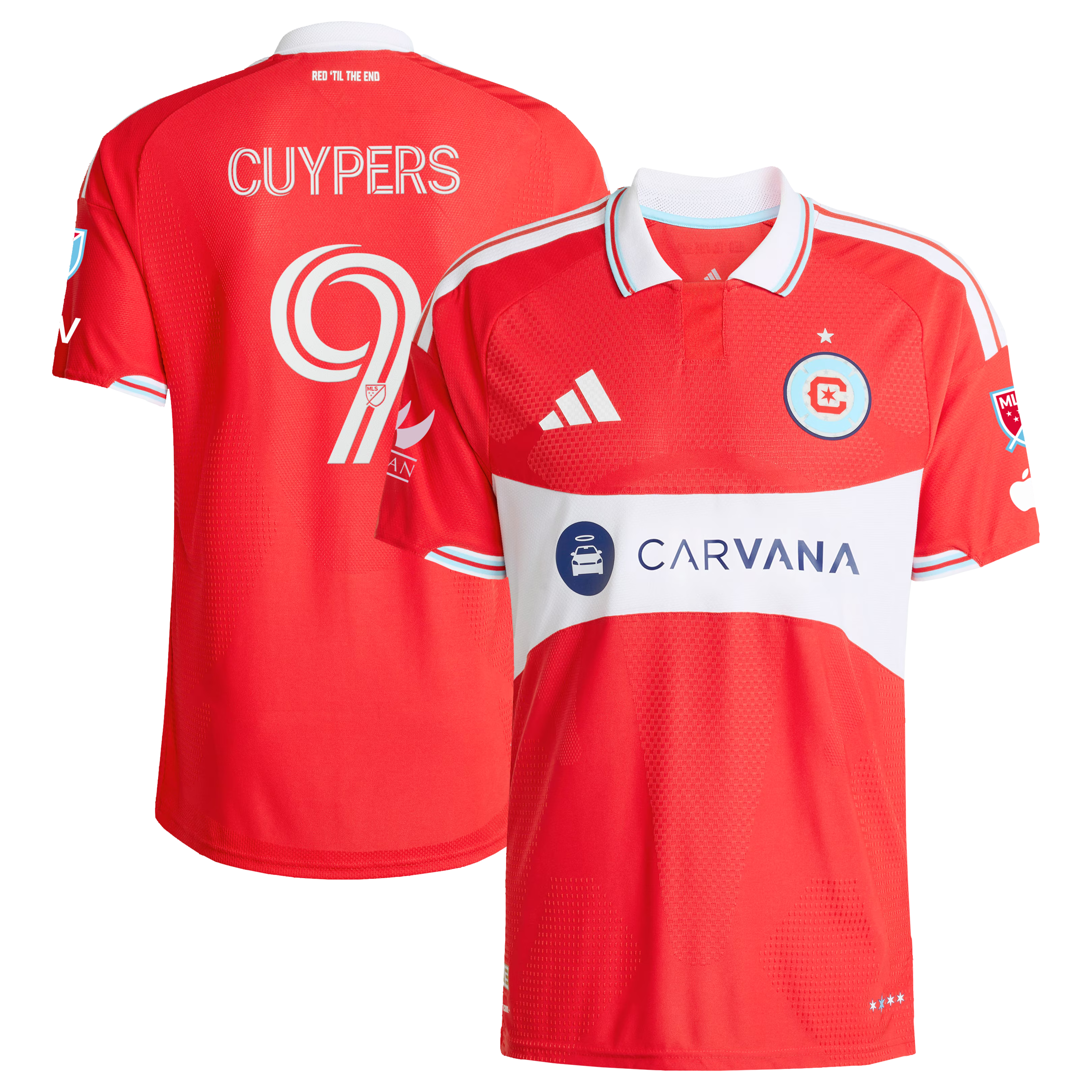 Chicago Fire // adidas Hugo Cuypers #9 Official 2026 Forever Red On-Field Patch Jersey – Red - Jersey Teams World