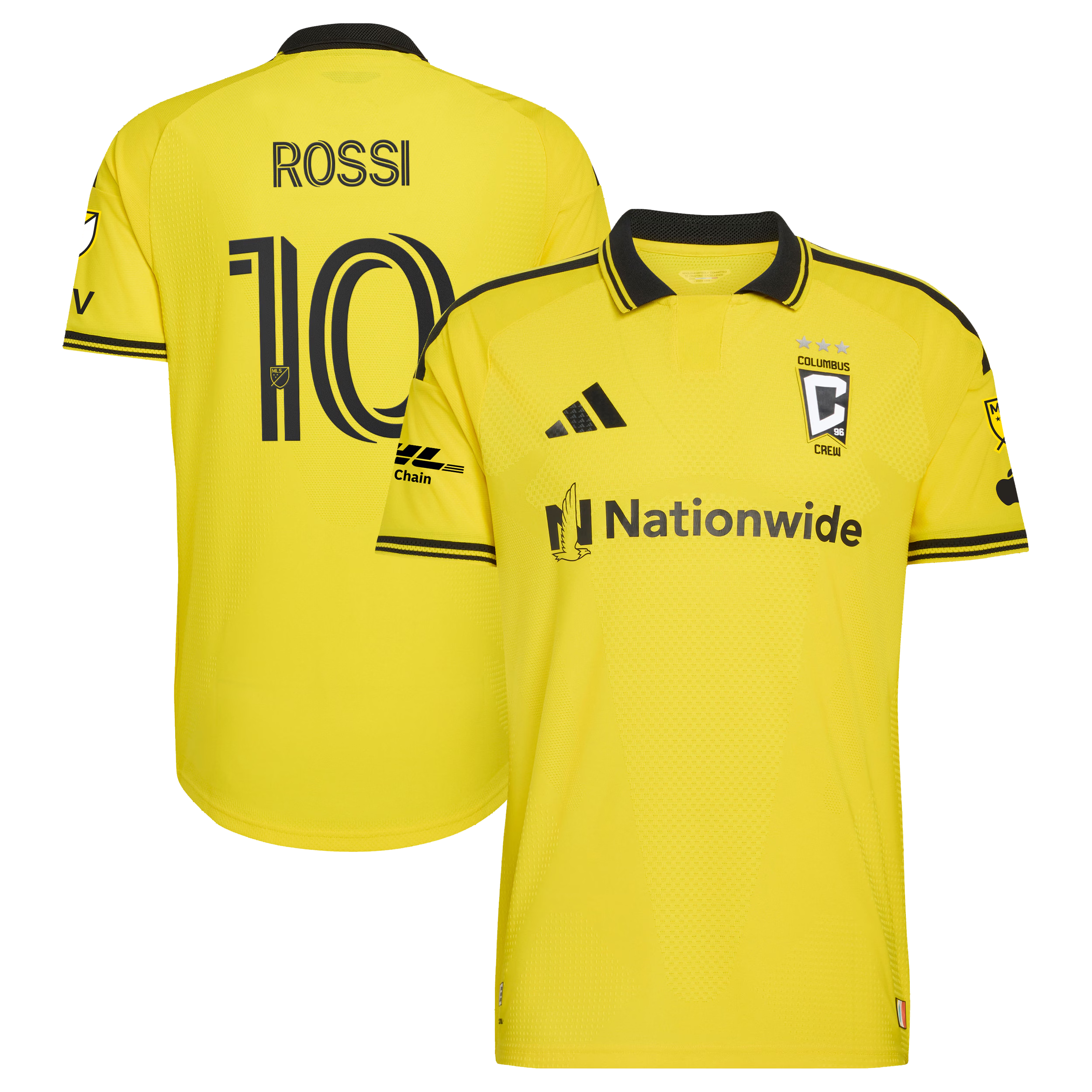Columbus Crew // Diego Rossi #10 Official 2026 The Crafted for Excellence On-Field Patch Jersey – Yellow - Jersey Teams World