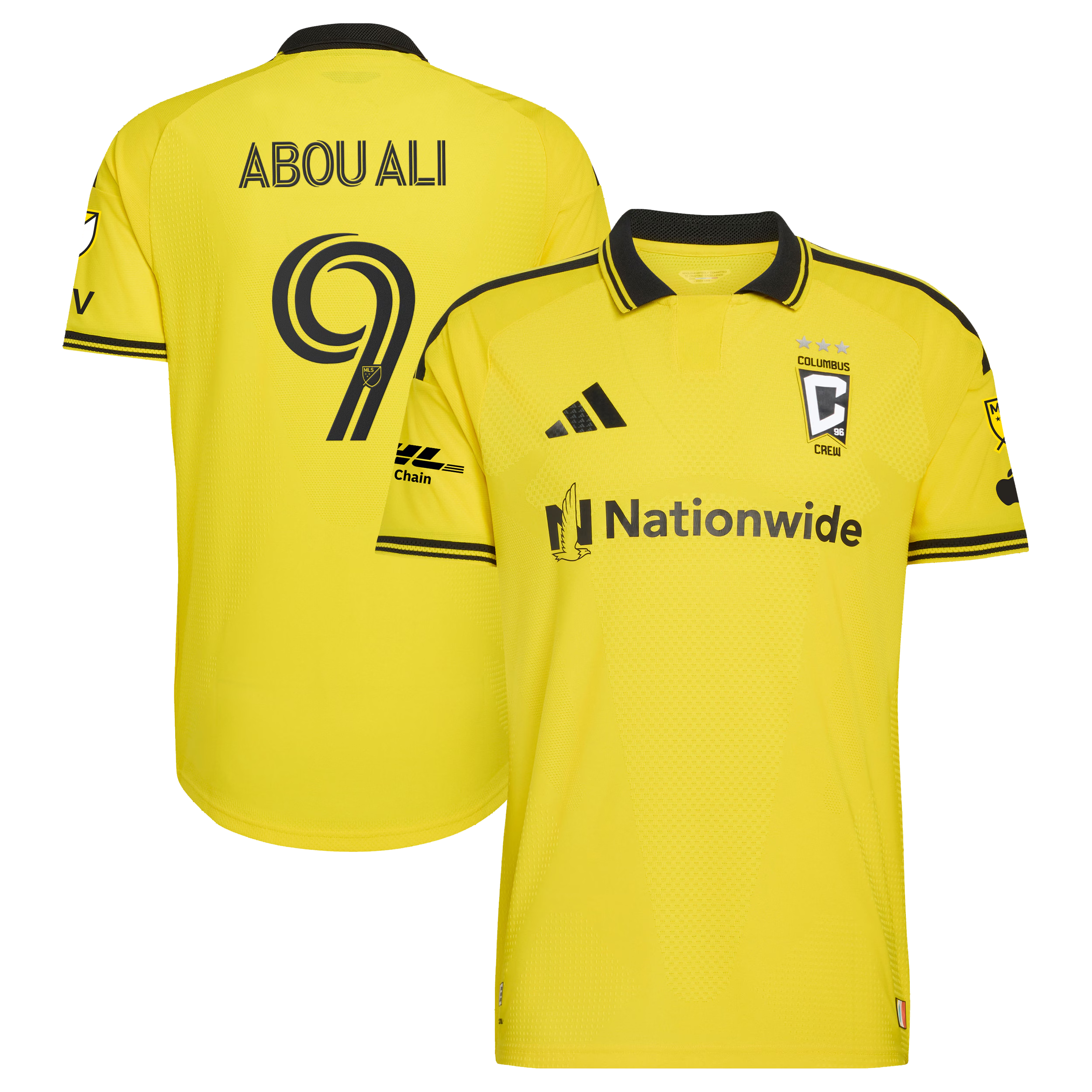 Columbus Crew // Wessam Abou Ali #9 Official 2026 The Crafted for Excellence On-Field Patch Jersey – Yellow - Jersey Teams World