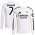 Cristiano Ronaldo 7 Real Madrid adidas 2025/26 Home Long Sleeve Jersey - White - Jersey Teams World