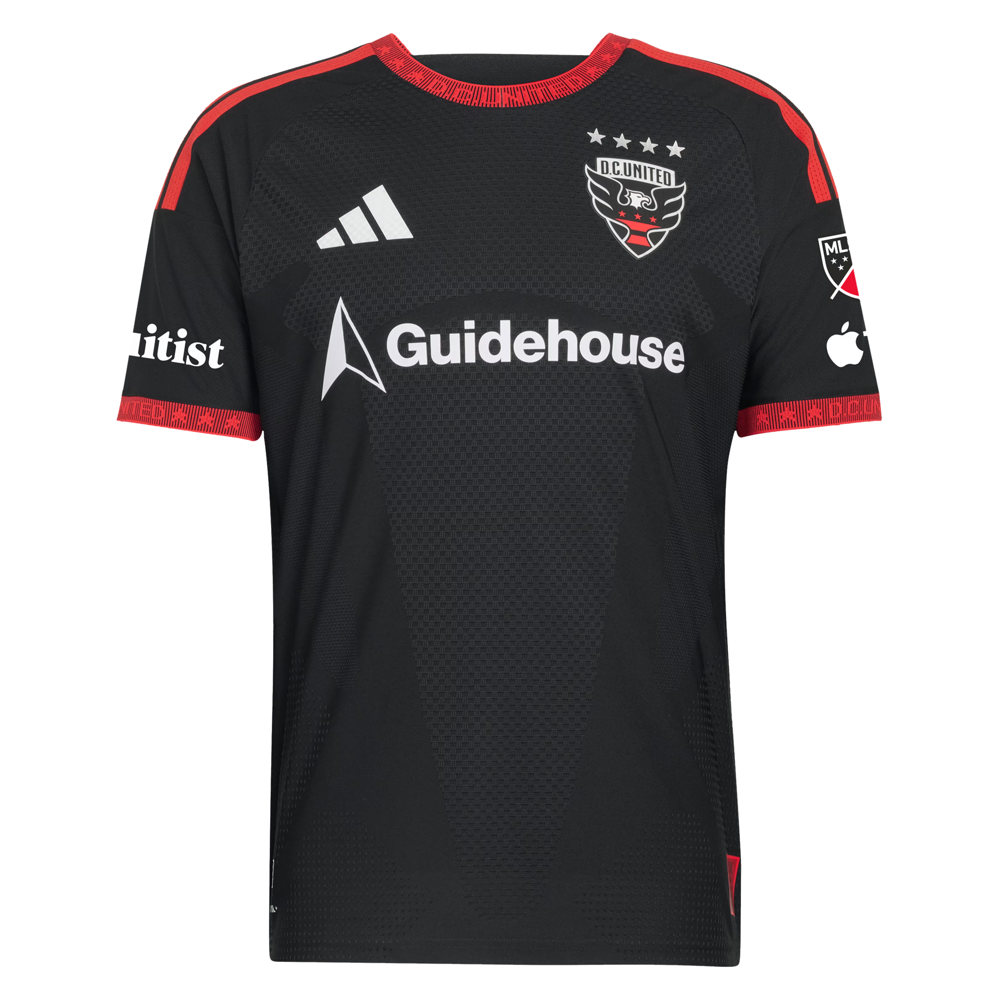 D.C. United // adidas Official 2026 Black-and-Red On-Field Patch Custom Jersey – Black - Jersey Teams World