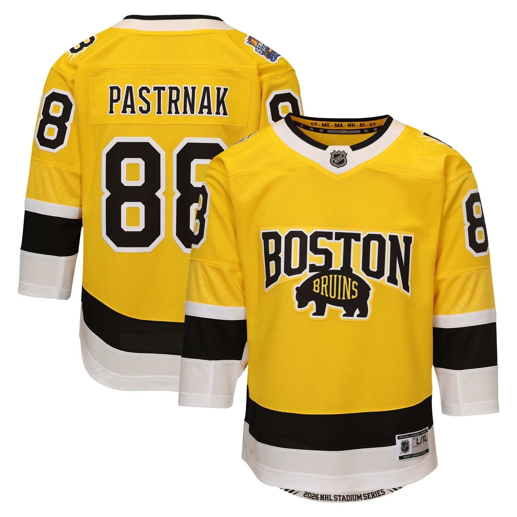 David Pastrňák Boston Bruins Outerstuff 2026 NHL Stadium Series Premier Jersey – Gold - Jersey Teams World