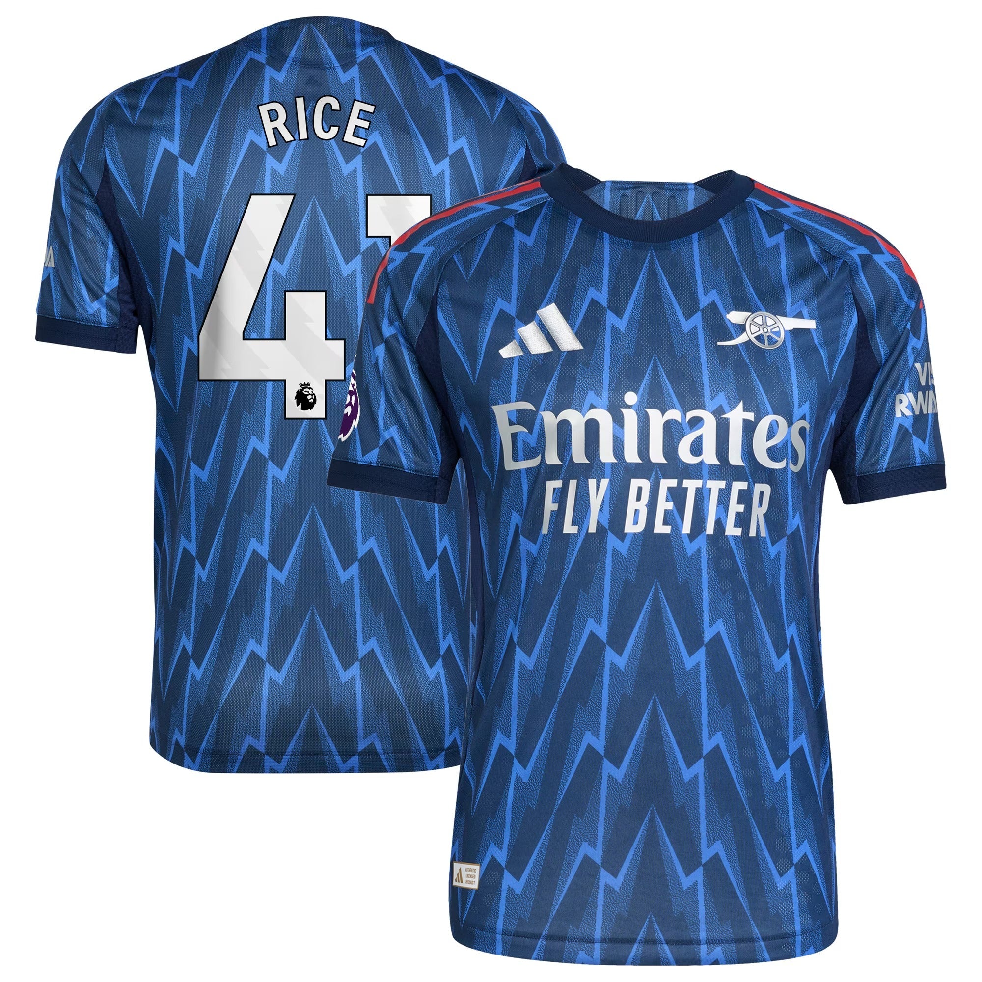 Declan Rice Arsenal adidas 2025/26 Away Player Jersey - Blue - Jersey Teams World