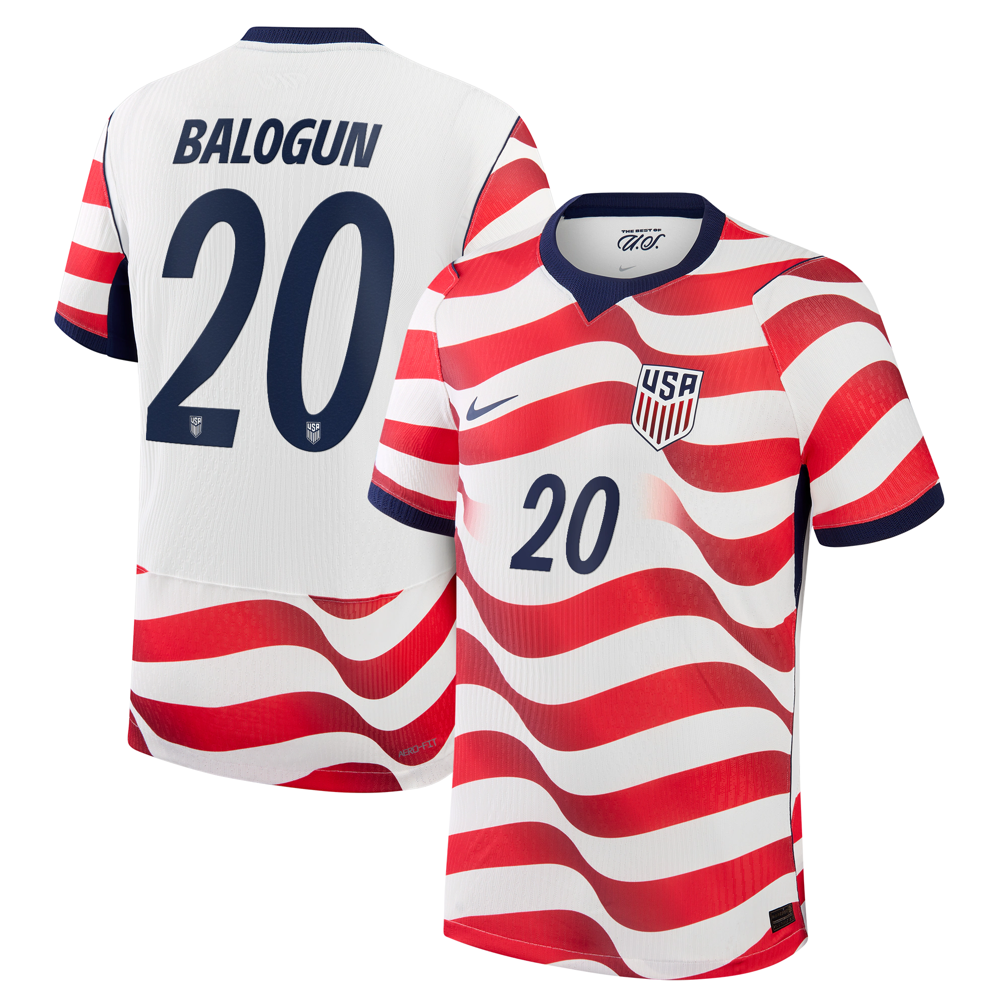 Folarin Balogun USMNT 2026 Home Match Jersey White | Nike USA Soccer Jersey - Jersey Teams World