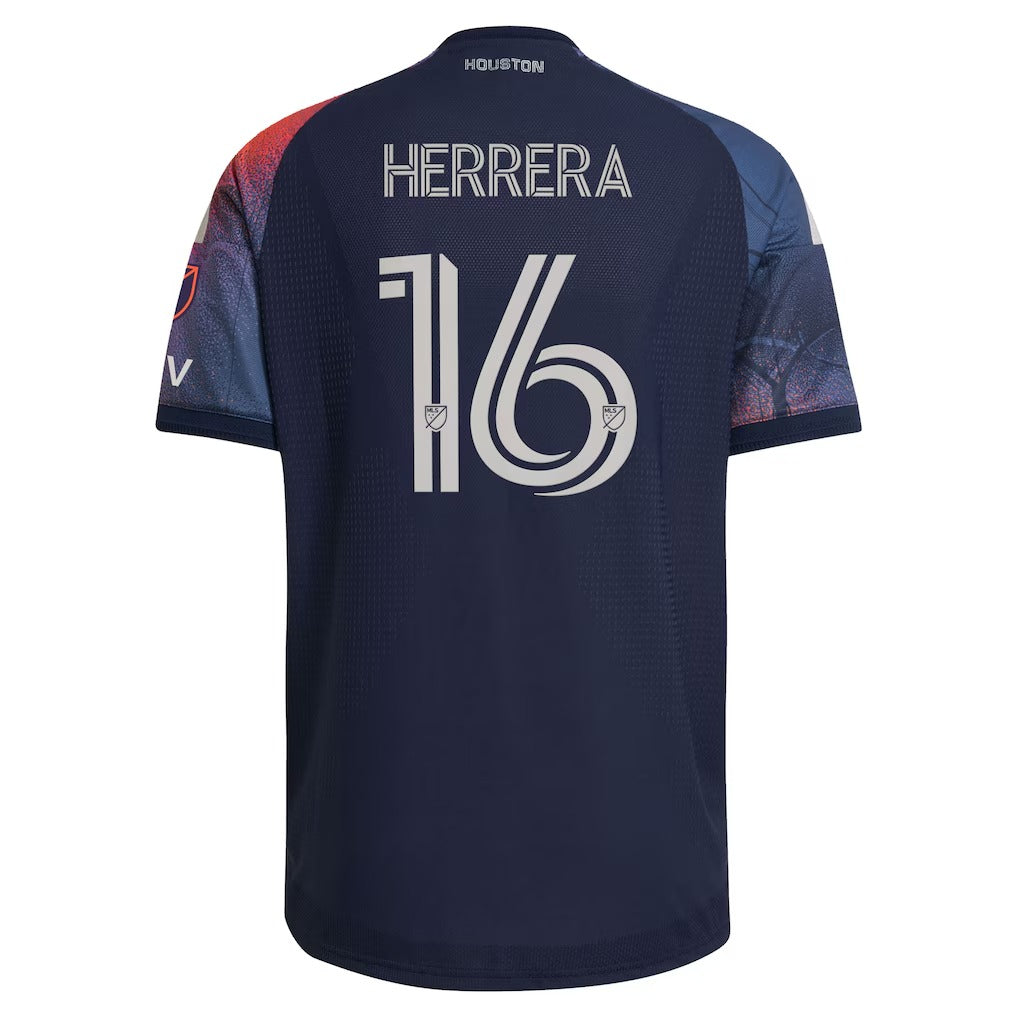 Houston Dynamo FC // adidas Héctor Herrera #16 Official 2026 Mission Control On-Field Patch Jersey – Blue - Jersey Teams World