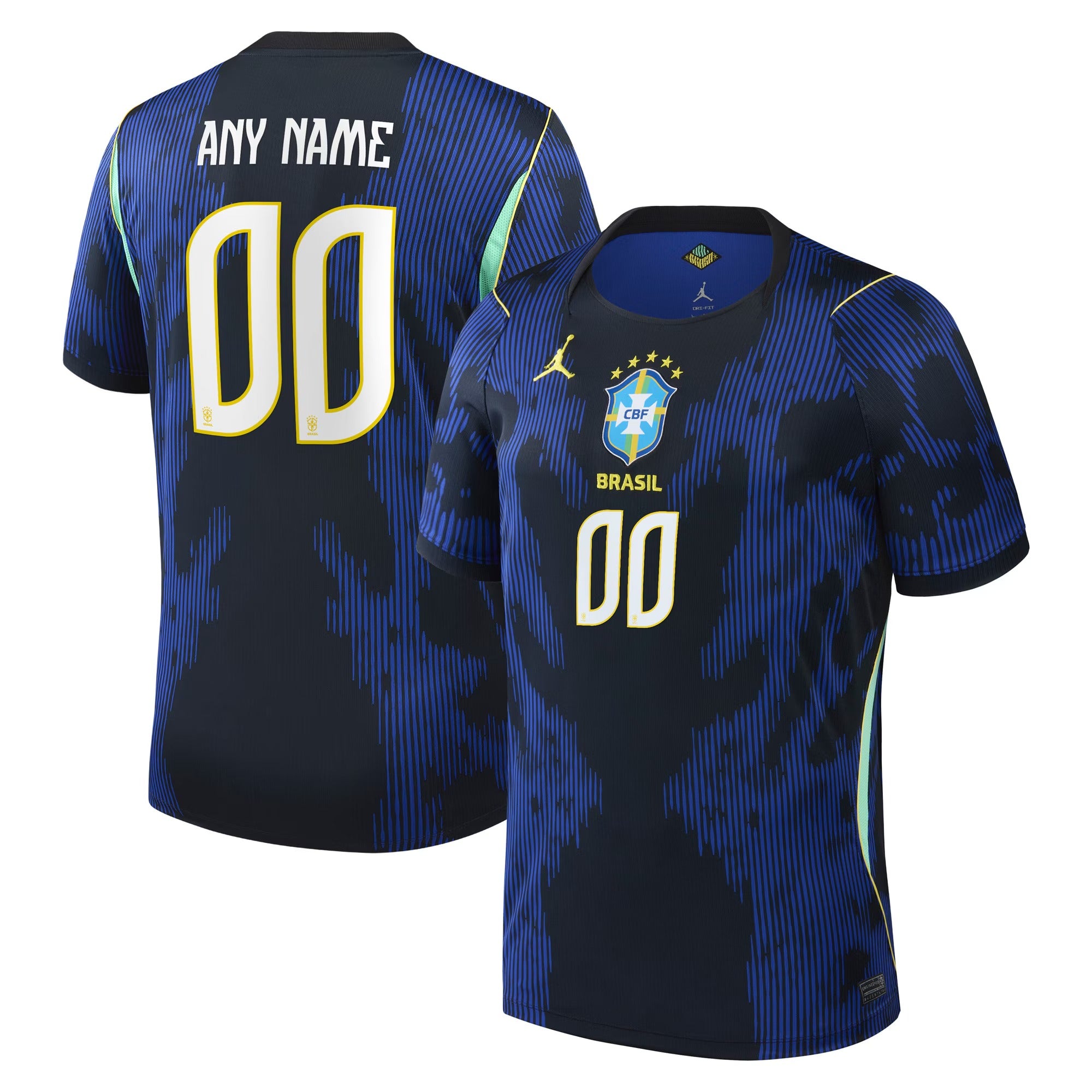 Jordan Men's Brazil National Team 2026 Away Stadium Custom Jersey (Blue)