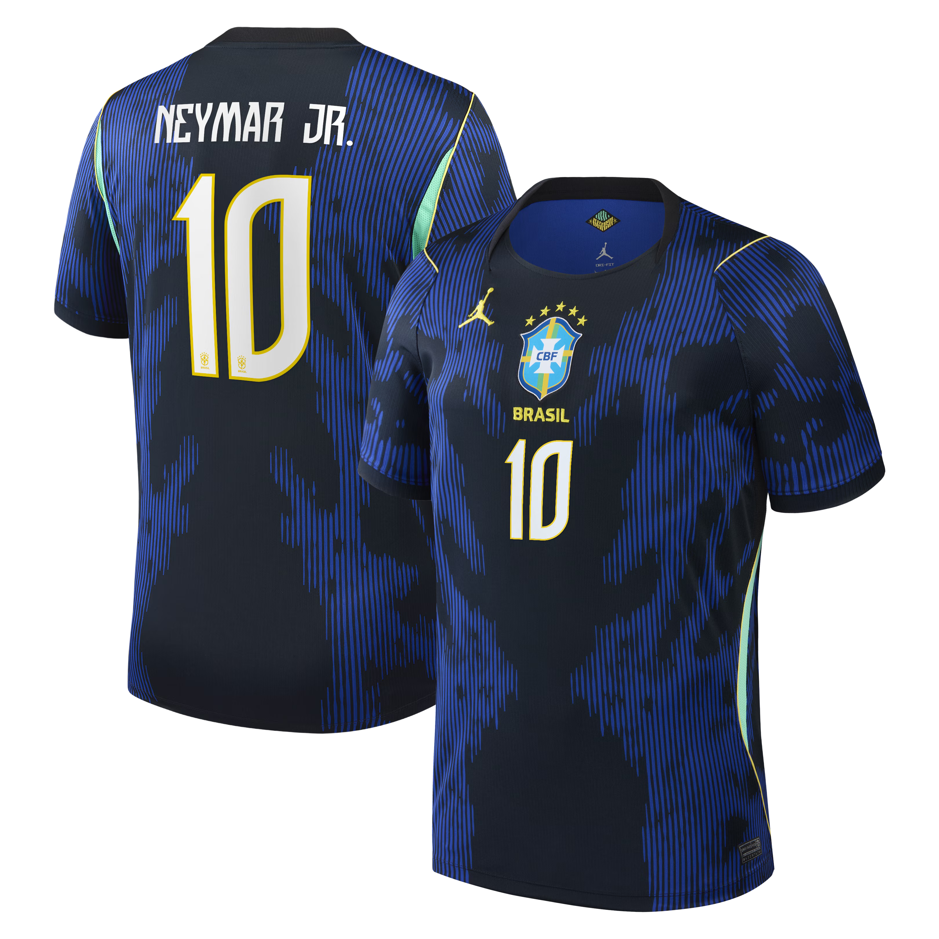 Jordan Men's Brazil National Team 2026 Away Stadium Jersey - Neymar Jr. #10 (Blue)