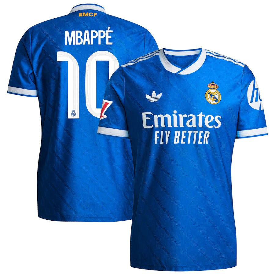 Kylian Mbappé Real Madrid adidas 2025/26 Third Player Jersey - Blue - Jersey Teams World