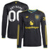 Manchester United adidas 2025/26 Third Long Sleeve Custom Jersey - Black