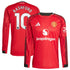 Marcus Rashford Manchester United adidas Home 2025/26 Player Long Sleeve Jersey - Red