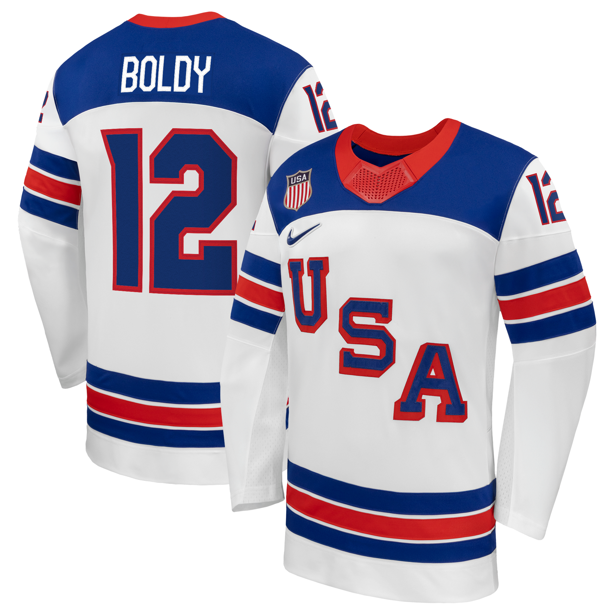 Matthew Boldy #12 USA Hockey 2026 Away Jersey - Nike White - Jersey Teams World