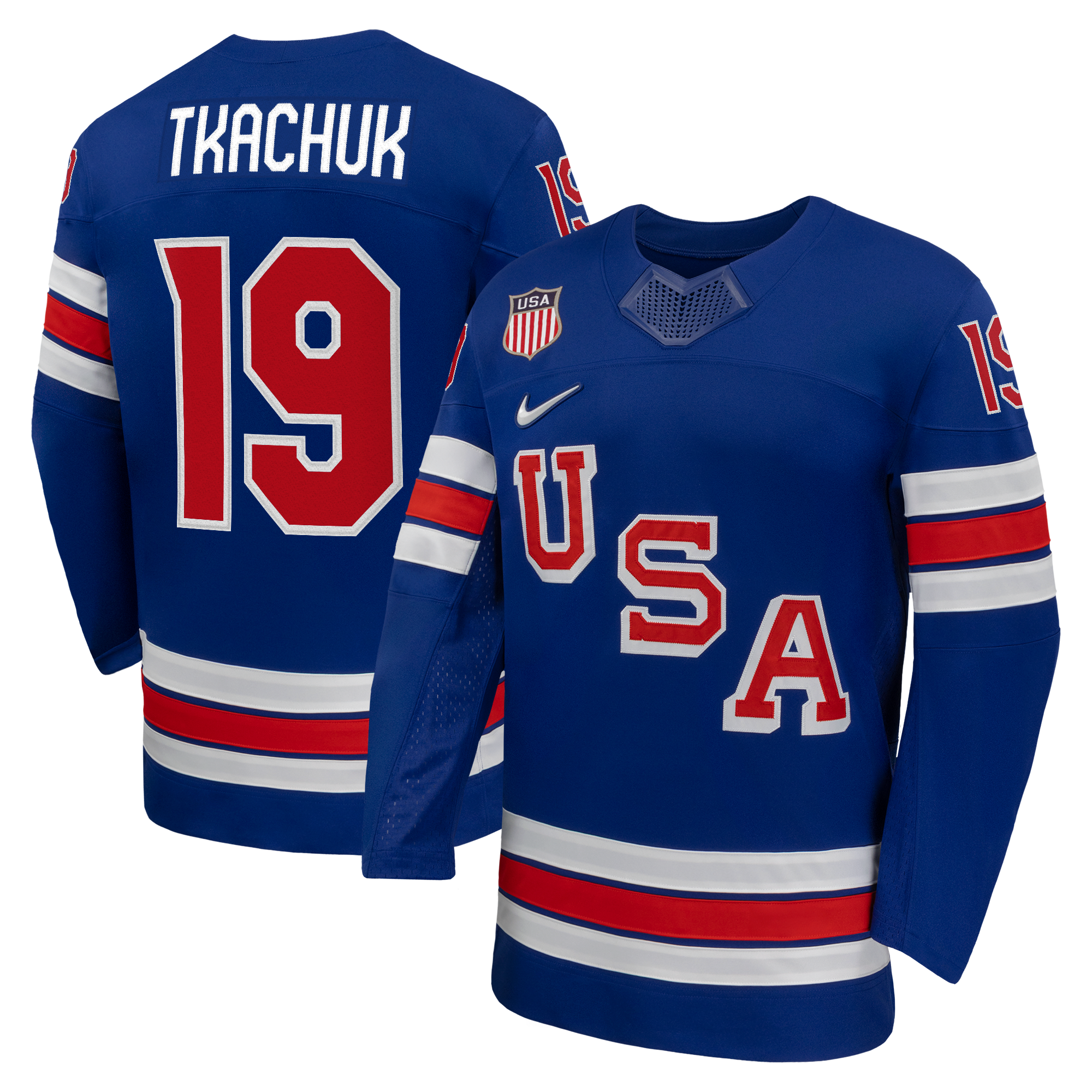 Matthew Tkachuk #7 USA Hockey Nike 2026 Home Jersey - Royal Blue - Jersey Teams World