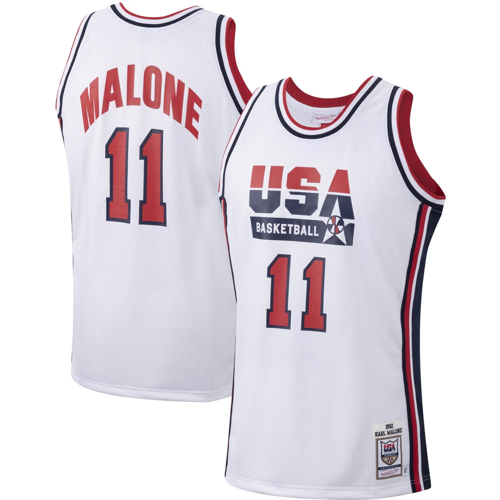 Mitchell & Ness Karl Malone USA Basketball 1992 Dream Team Authentic Jersey – White - Jersey Teams World