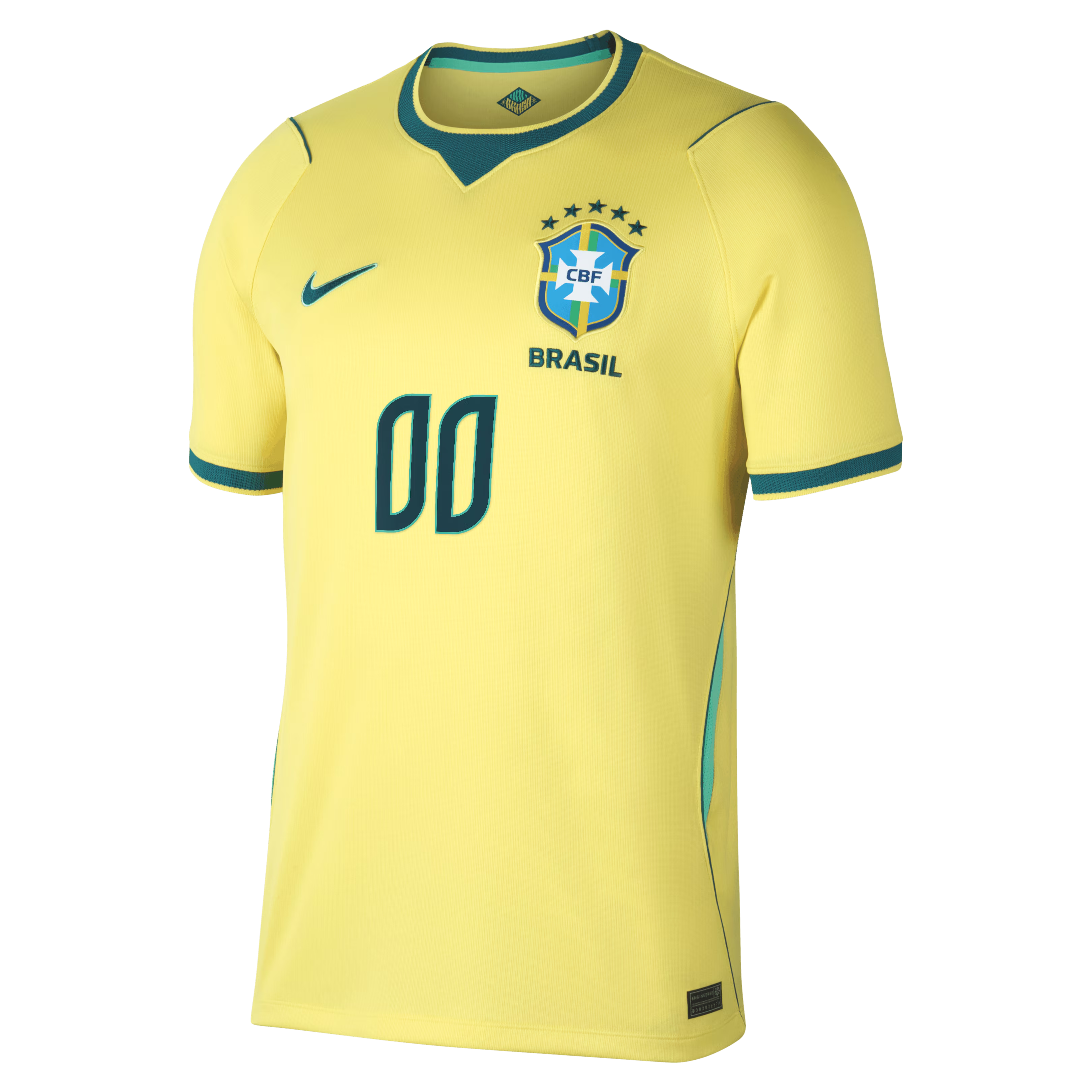 Nike Men's Brazil National Team 2026 Home Stadium Custom Jersey (Yellow)