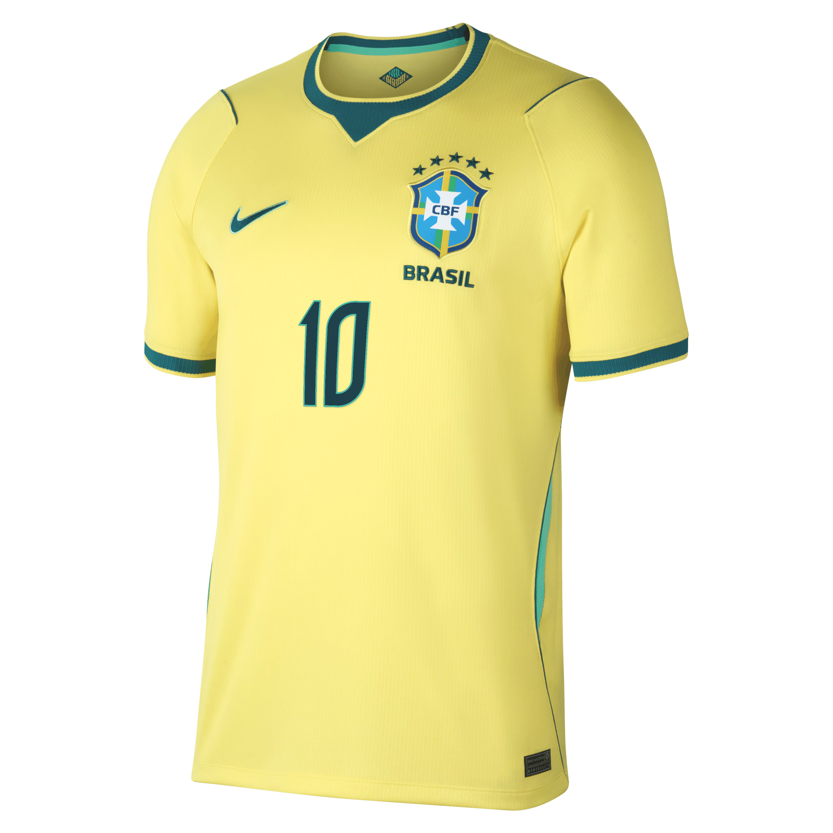 Nike Men's Brazil National Team 2026 Home Stadium Jersey - Neymar Jr. #10 (Yellow)