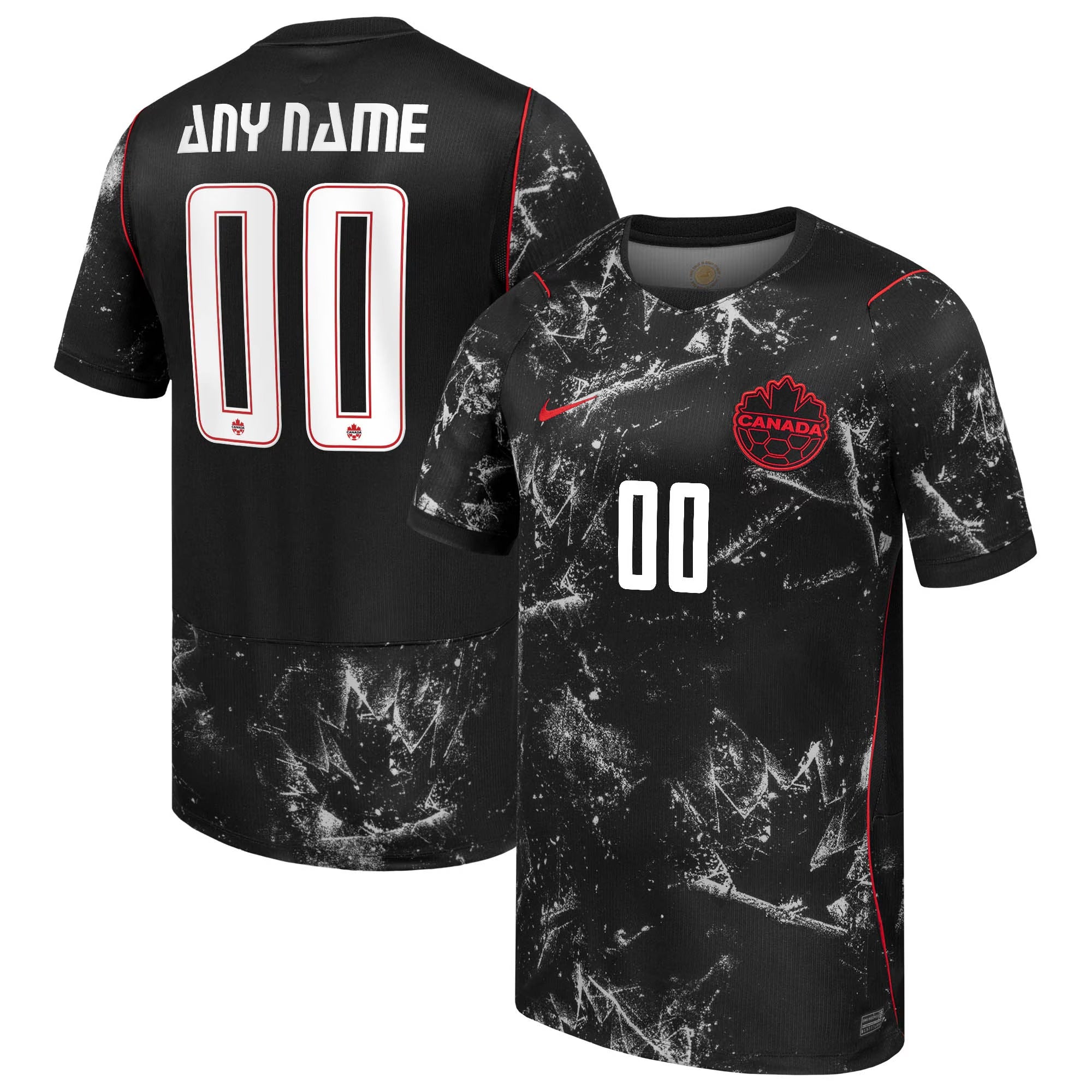 Nike Men's Canada Soccer 2026 Away Stadium Custom Jersey (Black)