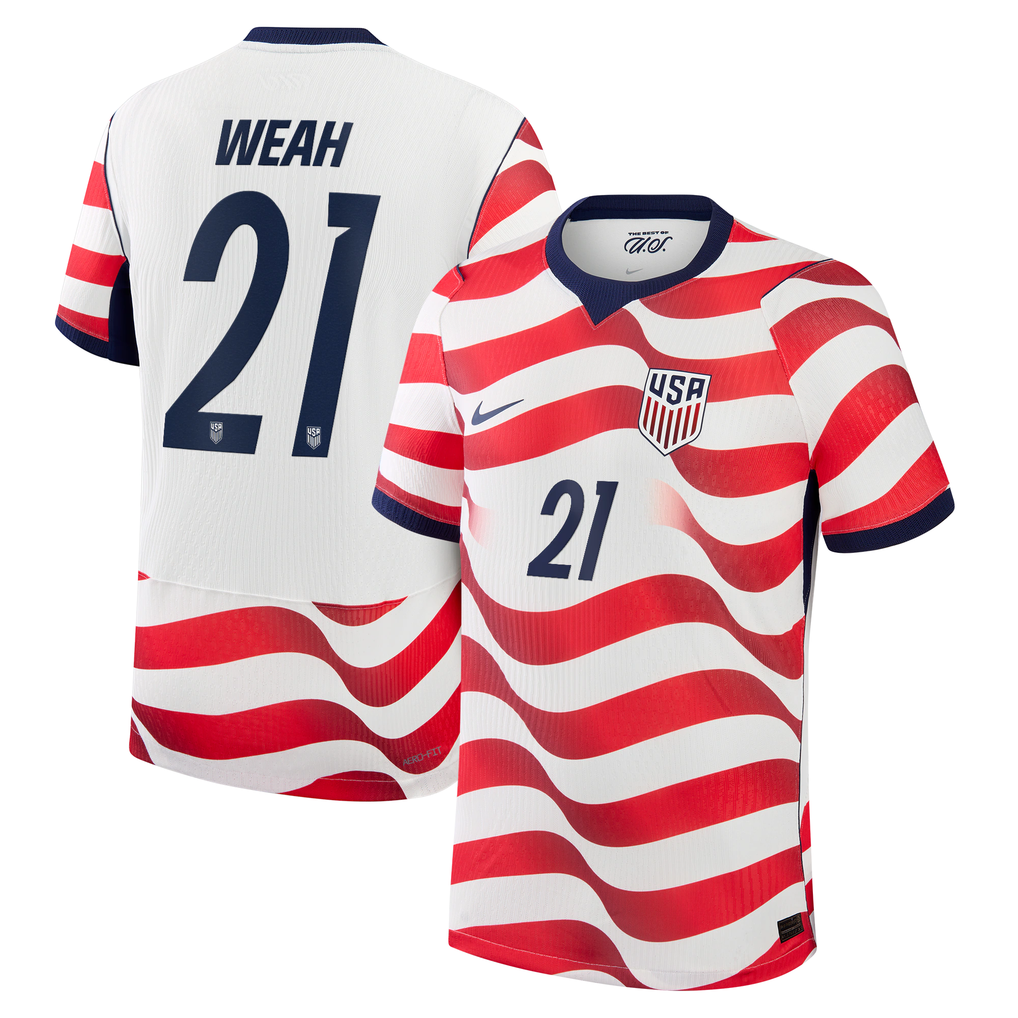 Nike Men's USMNT 2026 Home Match Authentic Jersey - Timothy Weah #21 (White)