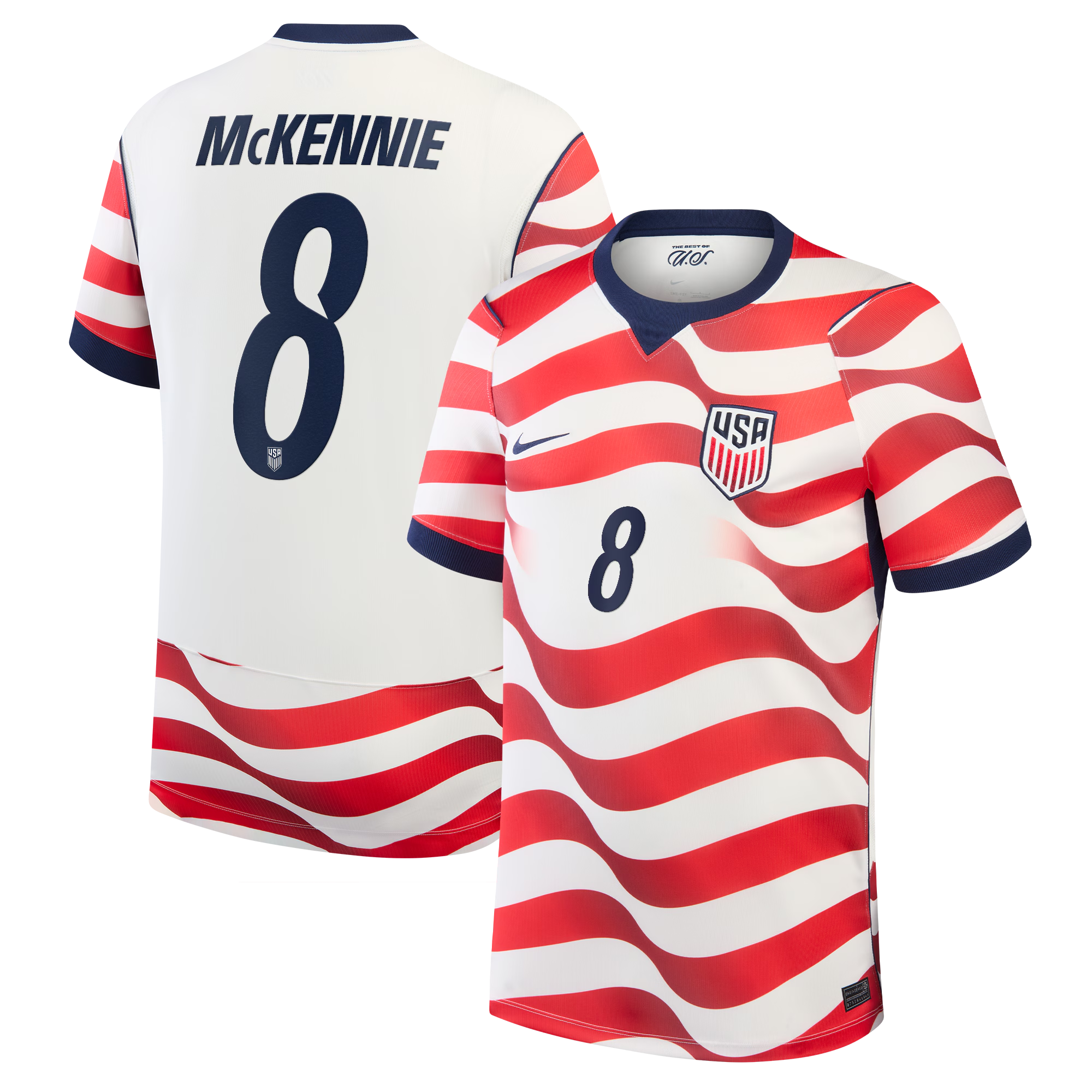 Nike Men's USMNT 2026 Home Stadium Jersey - Weston McKennie #8 (White)