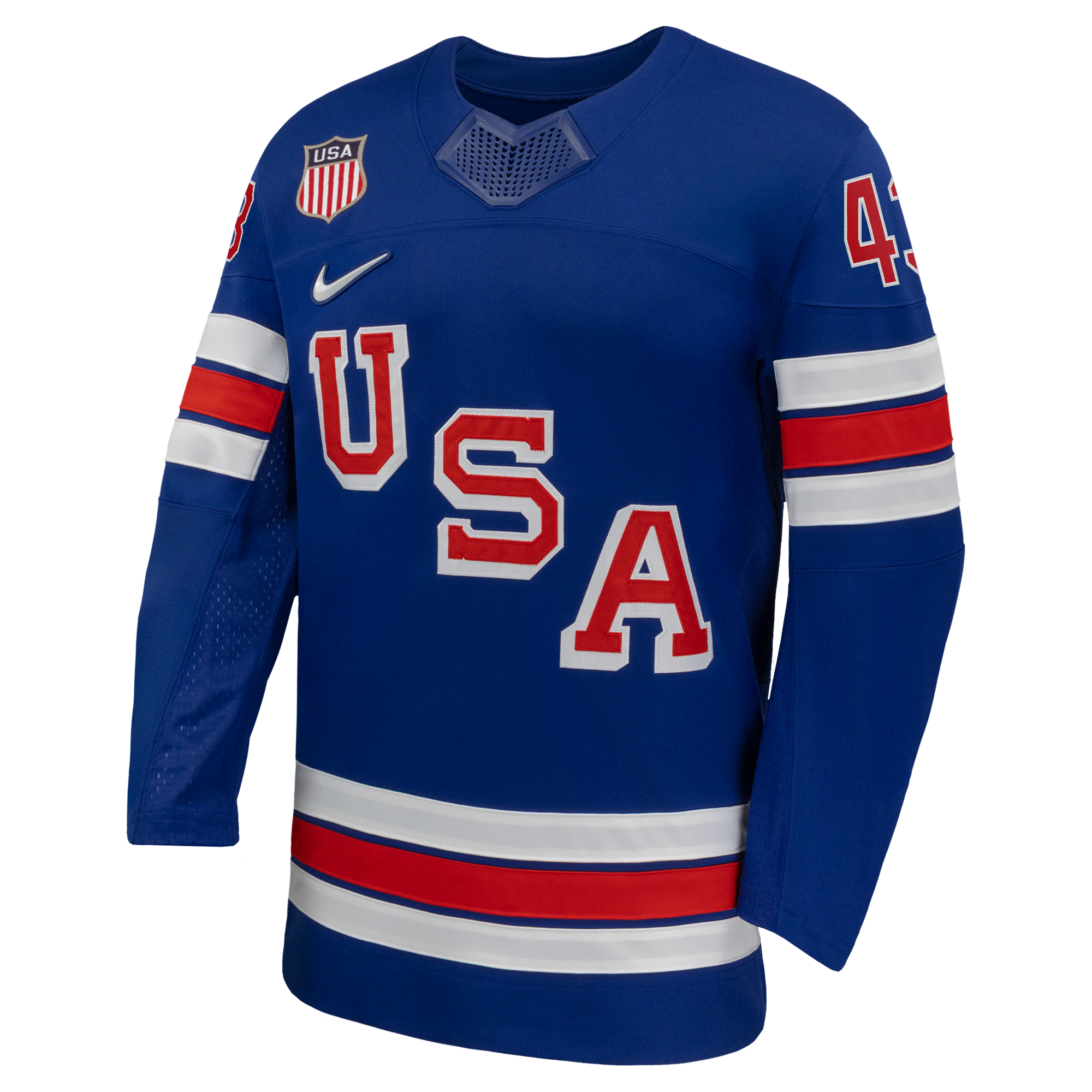 Nike Quinn Hughes #43 USA Hockey 2026 Home Jersey - Royal Blue - Jersey Teams World