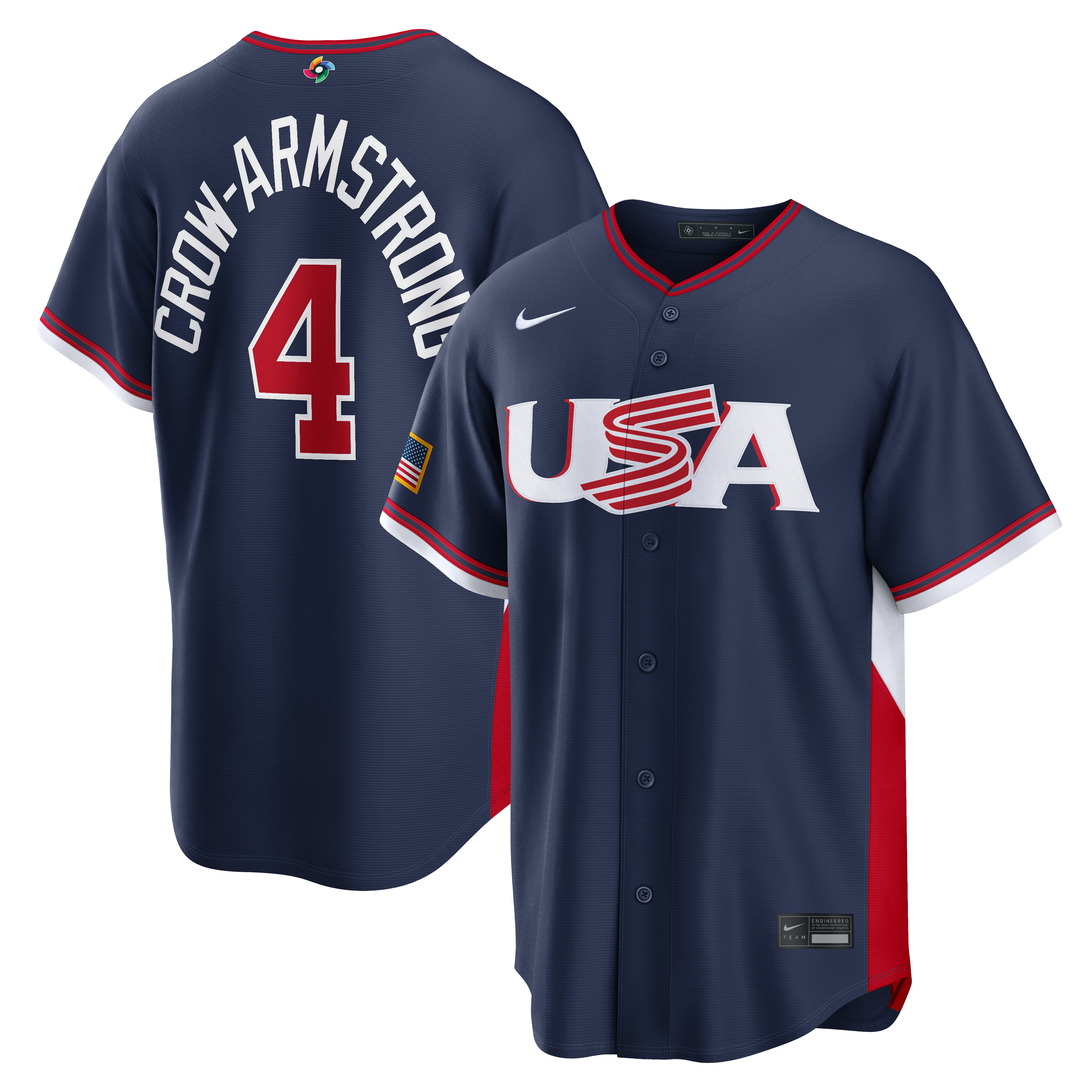 Nike USA Baseball 2026 World Baseball Classic Road Stadium Jersey – Pete Crow-Armstrong – Navy - Jersey Teams World