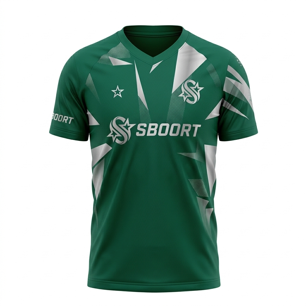 Sboort Emerald & Silver Stealth Soccer Jersey – 2026 Pro Edition – Men’s Athletic Fit