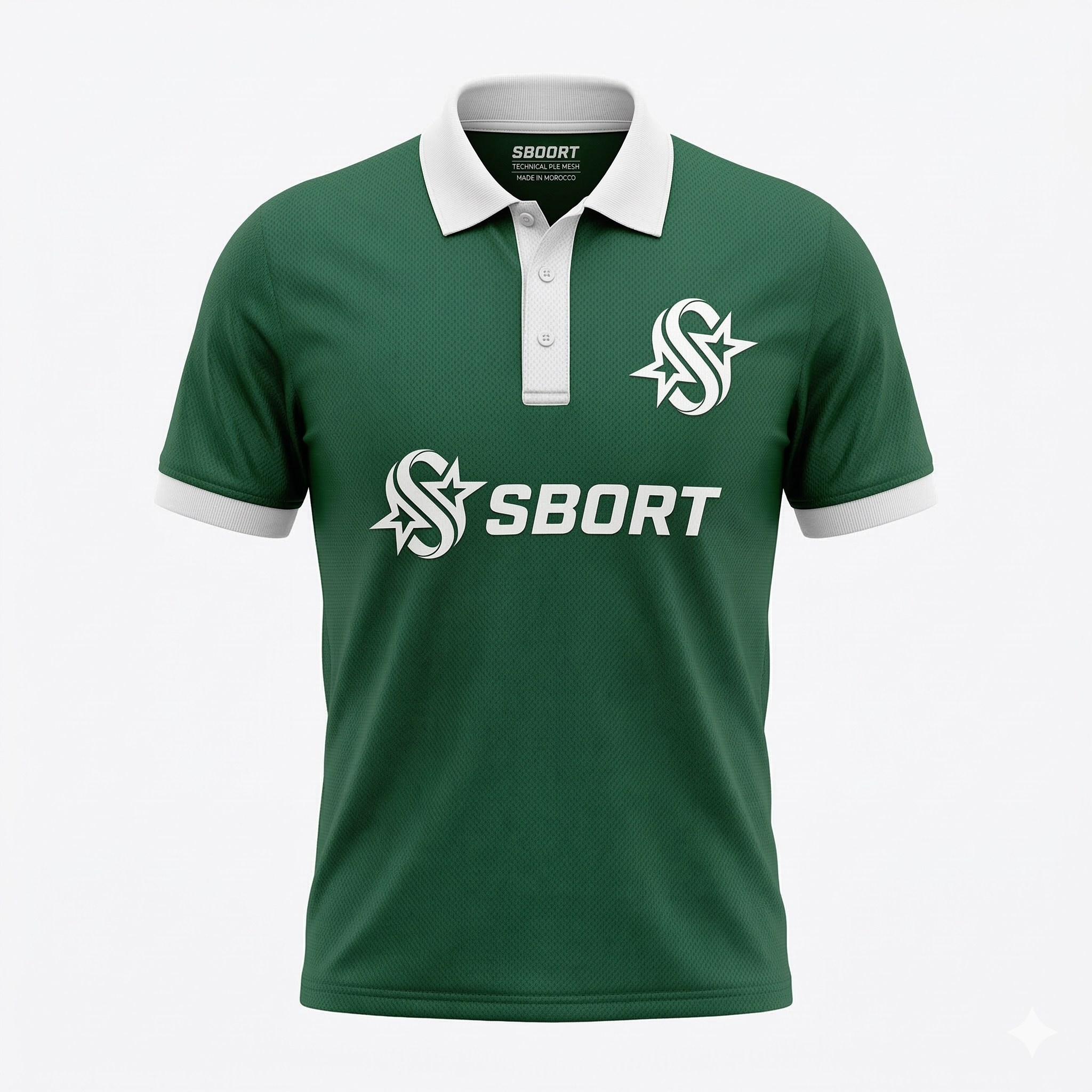 Sboort Official Men's Polo Jersey - Forest Green Performance Mesh - Short Sleeve