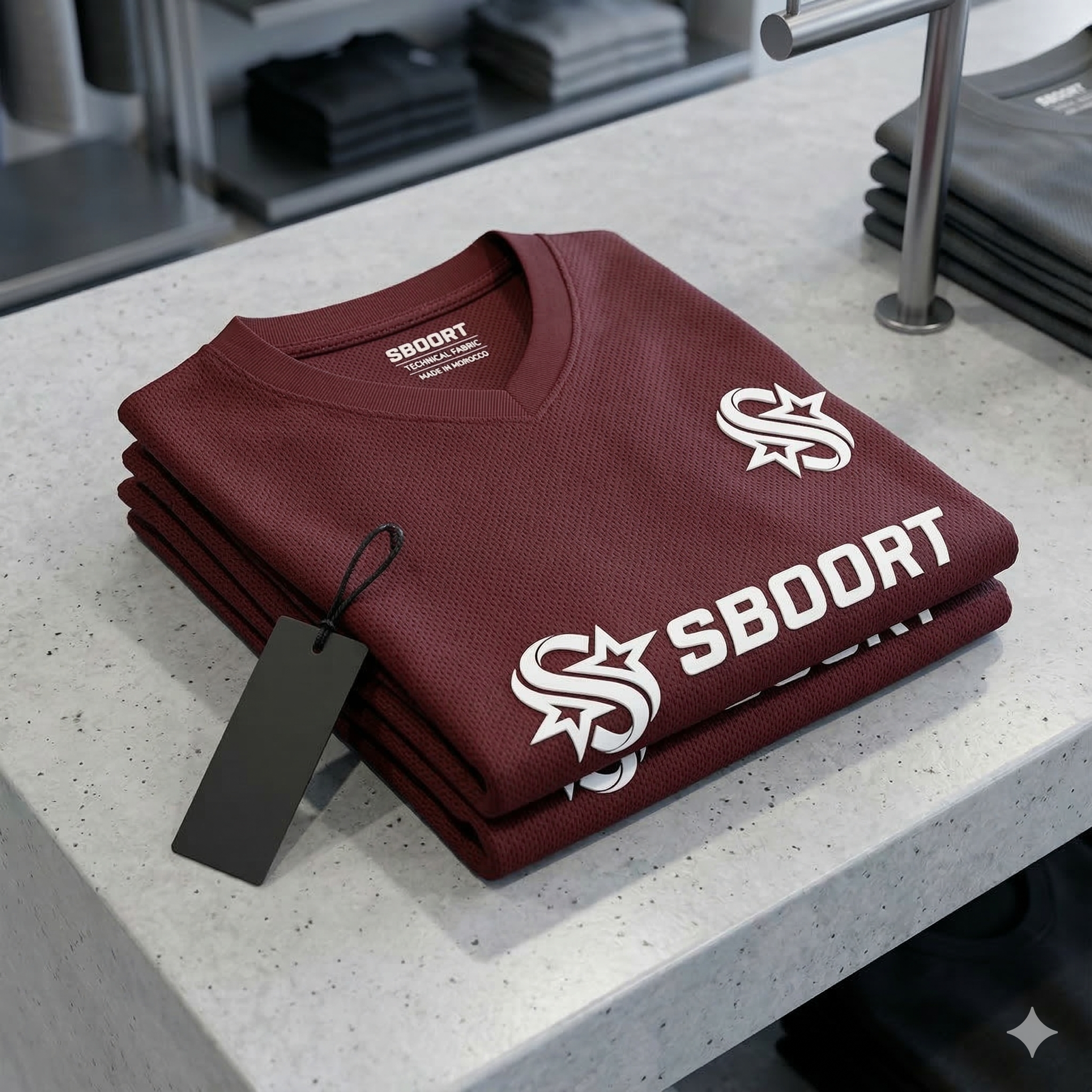 Sboort Official Men's Soccer Jersey - Burgundy Performance Mesh - Short Sleeve