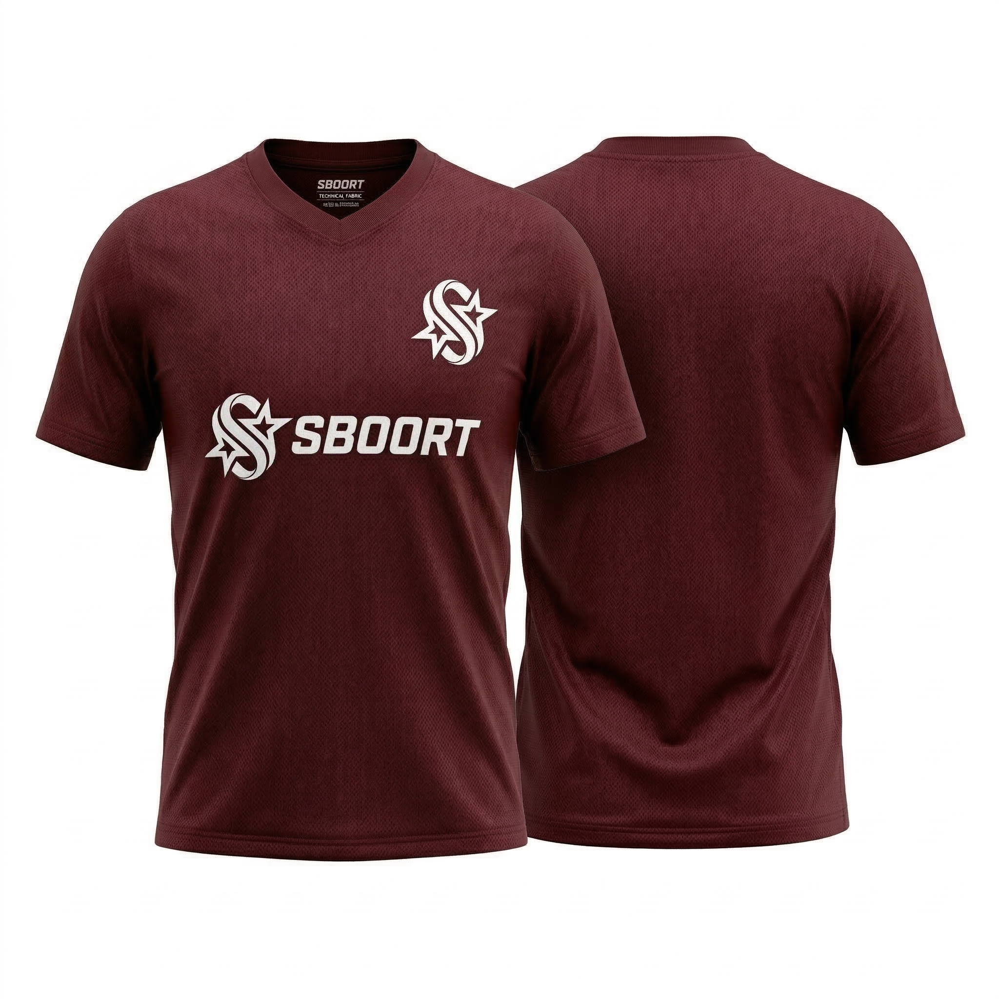 Sboort Official Men's Soccer Jersey - Burgundy Performance Mesh - Short Sleeve