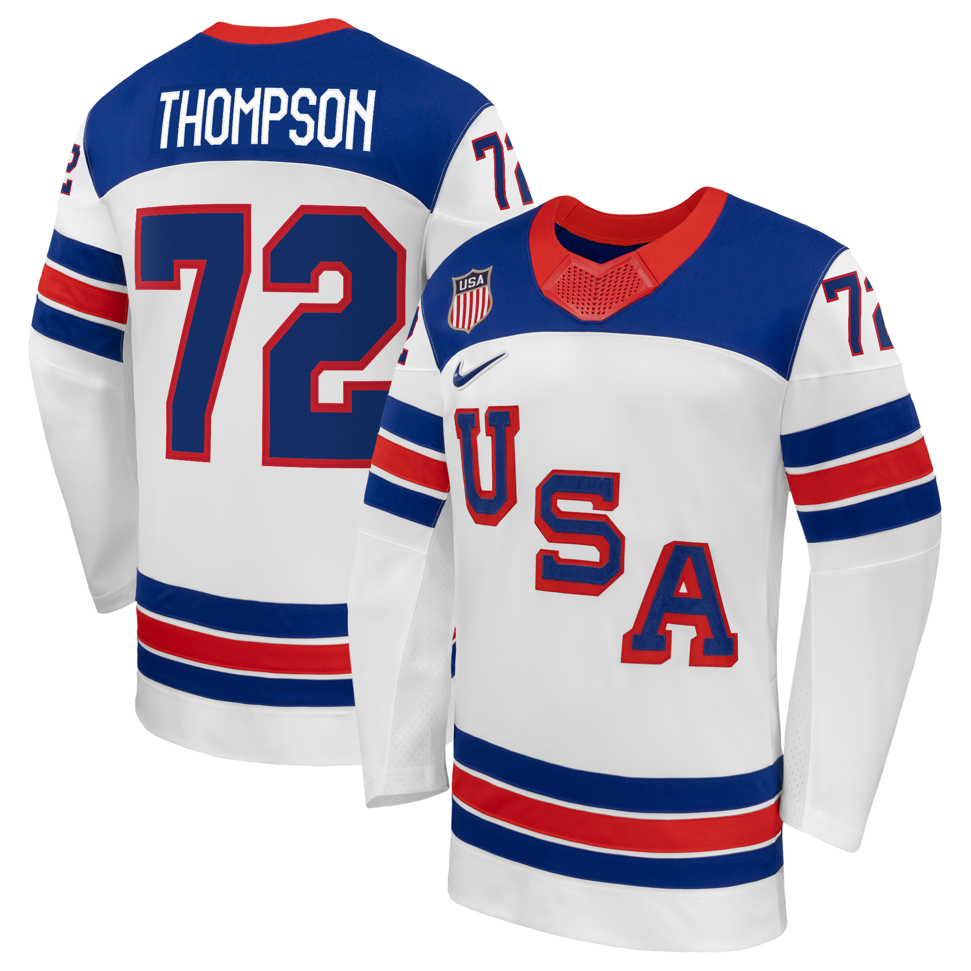 Tage Thompson #72 USA Hockey 2026 Away Jersey - Nike White - Jersey Teams World