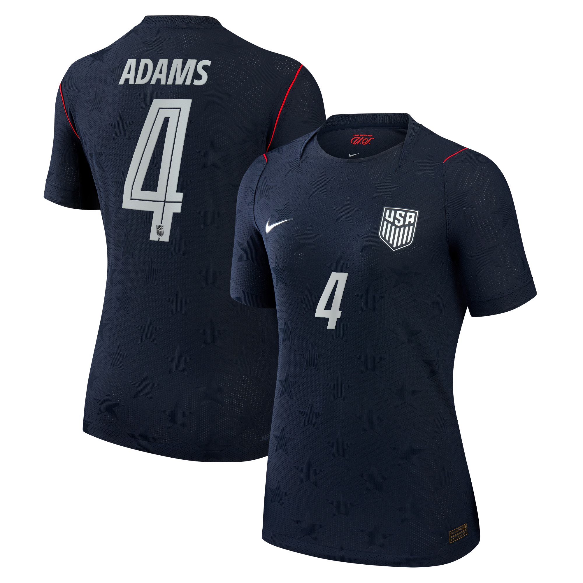 Women's USMNT 2026 Away Match Authentic Jersey - Tyler Adams #4 (Obsidian Blue)