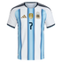 adidas Men's Argentina National Team 2026 Home Authentic Jersey - Rodrigo De Paul #7 (White/Light Blue)