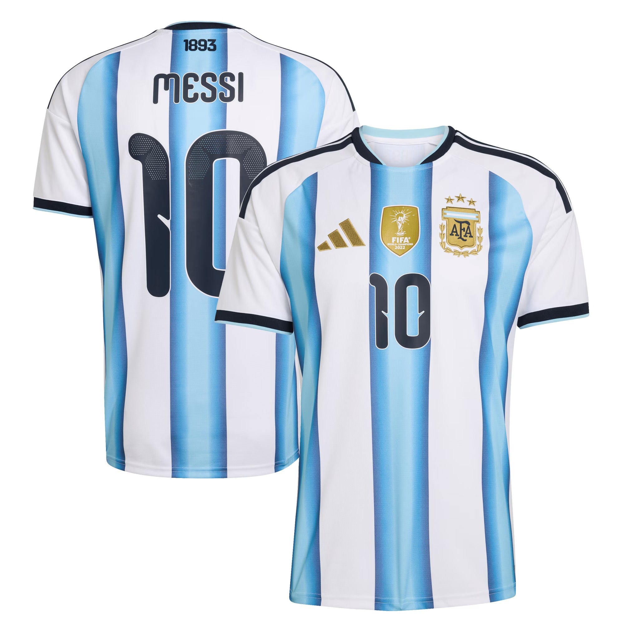 adidas Men's Argentina National Team 2026 Home Jersey - Lionel Messi #10 (White/Light Blue)