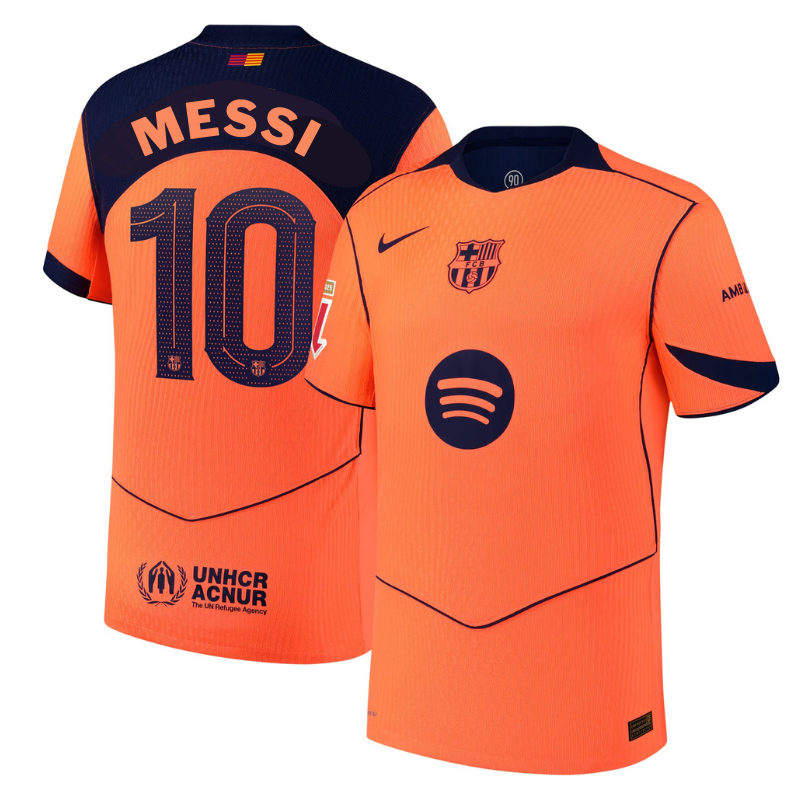 Lionel Messi Barcelona 2025/26 Third Player Jersey - Orange - Jersey Teams World